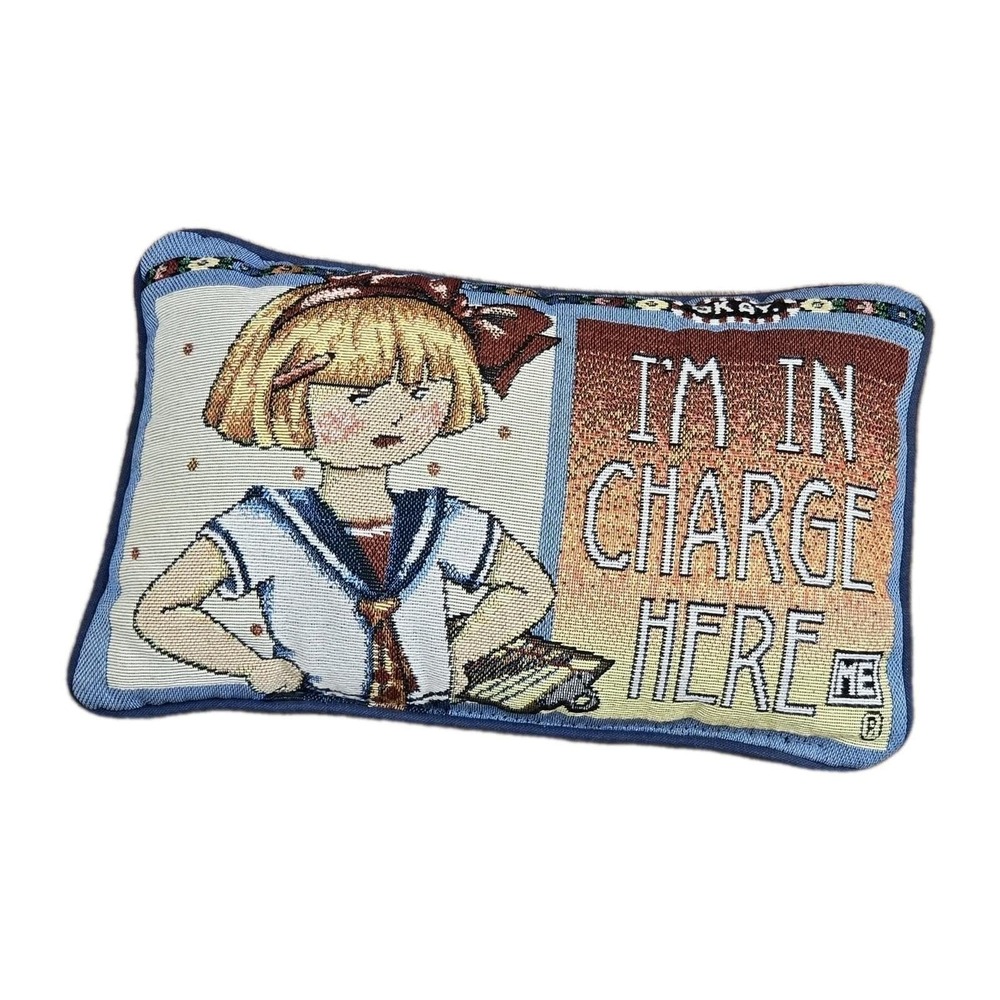 Tapestry Throw Pillow I'm In Charge Here Funny Mom Daughter Gift Couch Decor 12"
